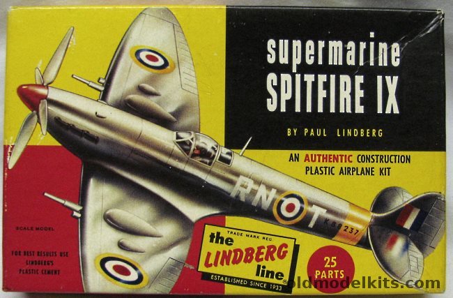 Lindberg 1/72 Supermarine Spitfire IX, 406-29 plastic model kit